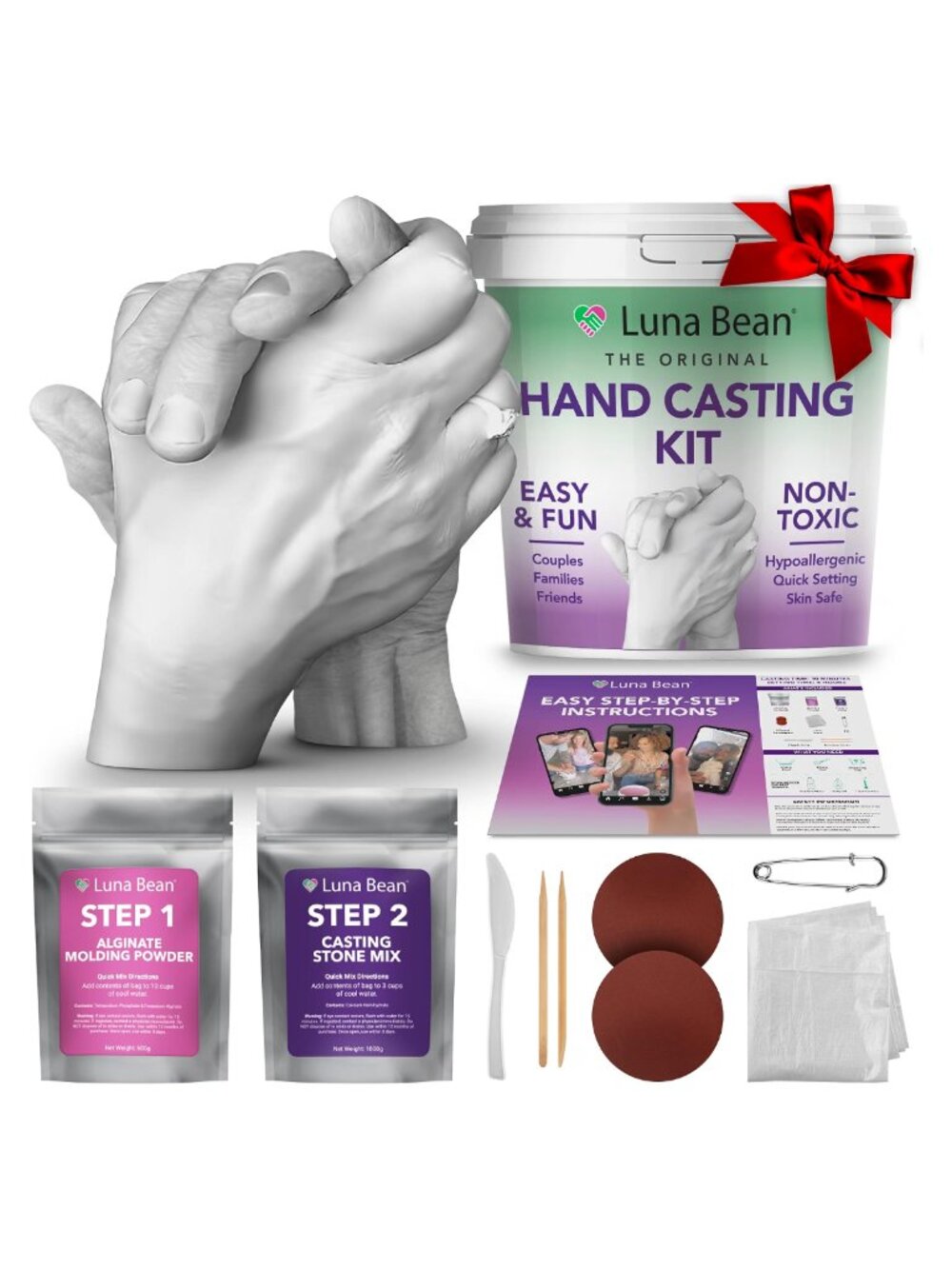 Luna Bean Hand Casting Kit DIY Keepsake Couples Gift